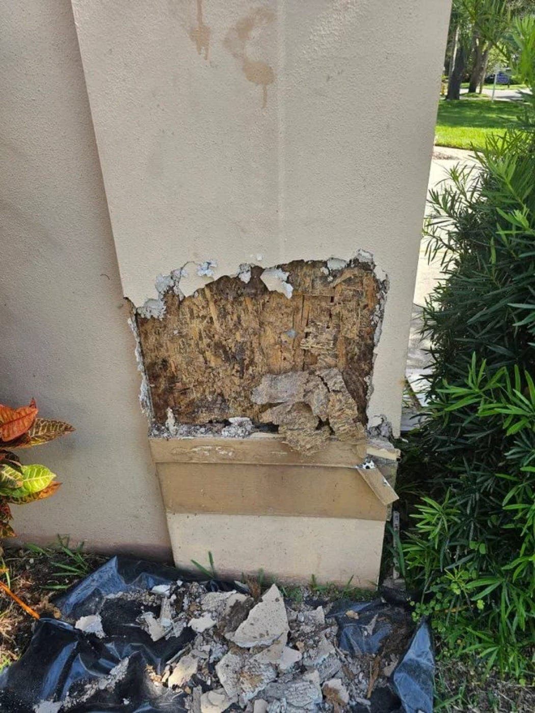 Recoated and sealed stucco wall