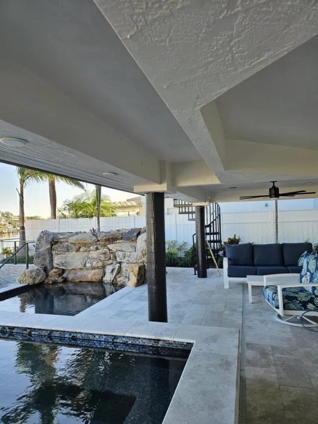 Fresh white stucco finish on a Florida home