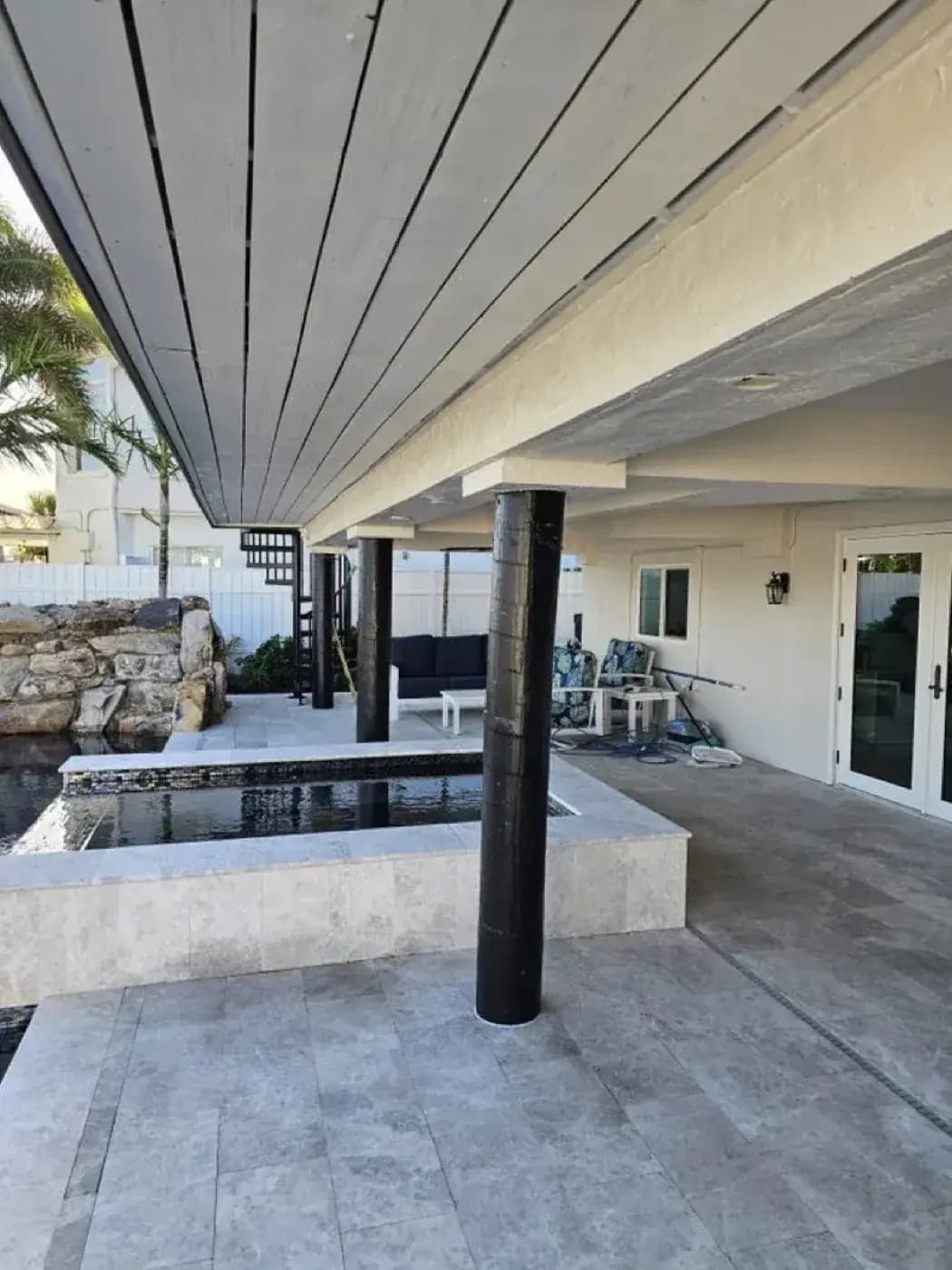 Fresh white stucco finish on a Florida home